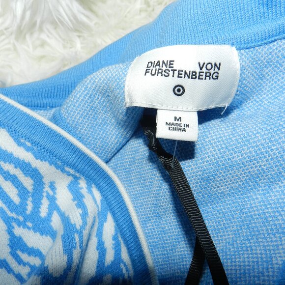 Diane Von Furstenberg X Target Collared Sea Twig Blue Wrap Dress M🆕📦⌚🏃🏻💨⚡🚚 - Picture 14 of 16